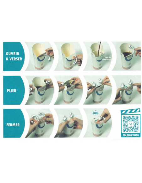 Pot gobelet en papier Aqueous avec couvercle pliable pour chocolat