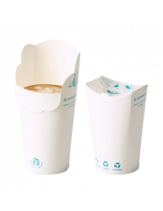 Pot gobelet en papier Aqueous avec couvercle pliable pour café