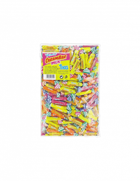 Mini Carambar Assortis 1kg – assortiment de bonbons caramel et fruités emblématiques, format professionnel.