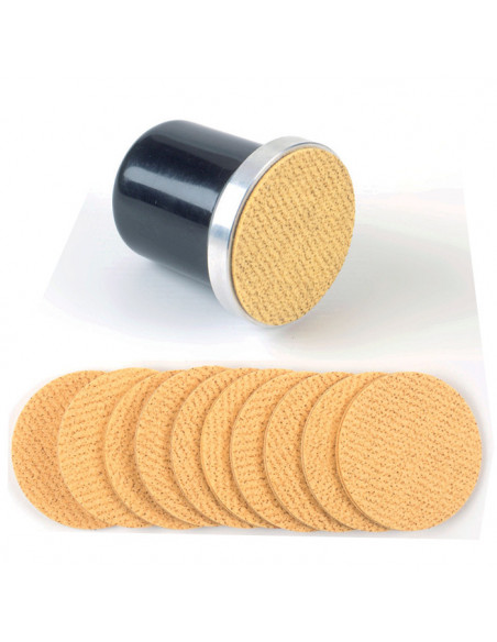 Tampon Clean+ pour crêpière accessoire de nettoyage professionnel pour plaques de cuisson, entretien hygiénique et sans rayures.