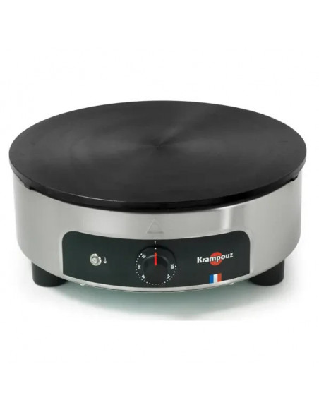 Crêpière électrique standard Ø480 mm Krampouz plaque fonte professionnelle pour crêperies, cuisson homogène et robuste.