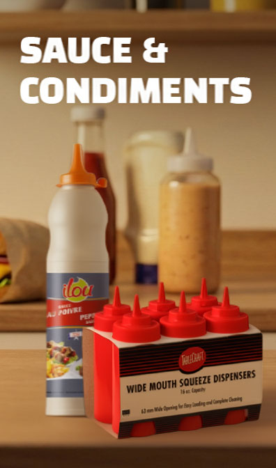 Sauces et condiments pour snack et burger