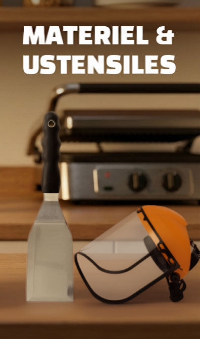 materier chr ustensiles pour snack et burger