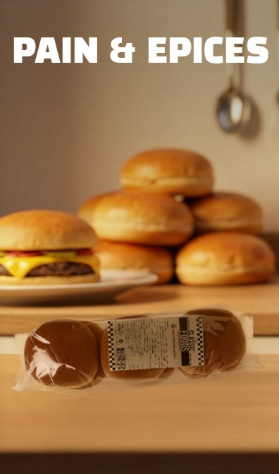 Pain et &eacute;pices pour snack et burger
