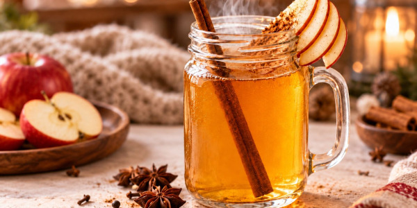 Jus de pomme chaud aux épices : une boisson d’hiver rapide à préparer